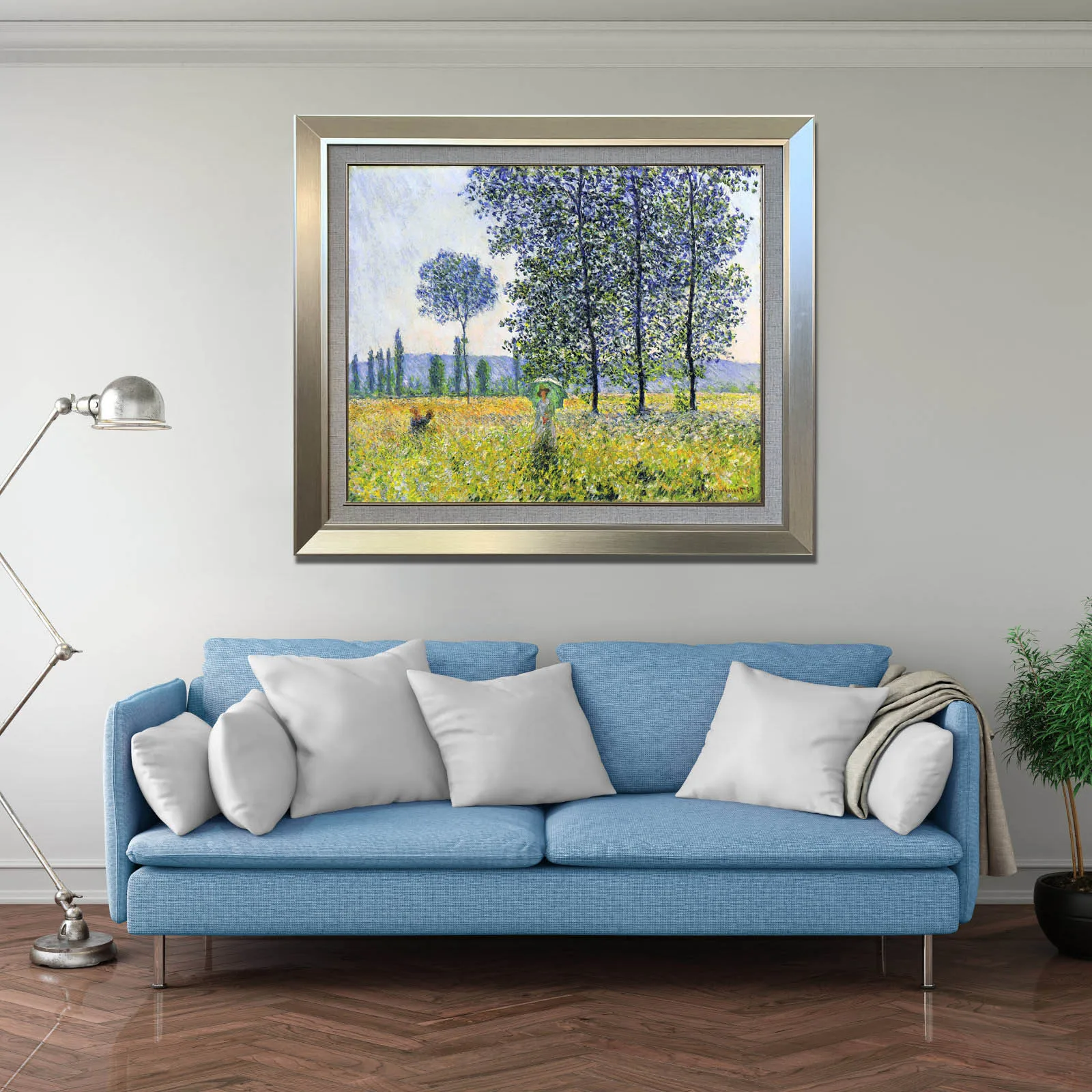 

Handmade reproduction canvas of Sunlight Effect under the Poplars by Claude Monet Home Decor landscape painting free shipping