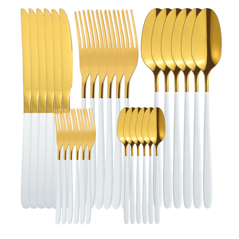 

2022 New Western Flatware Set Knife Fork Spoon Cutlery Set Silverware Stainless Steel Dinnerware Set Dishwasher Safe Tableware