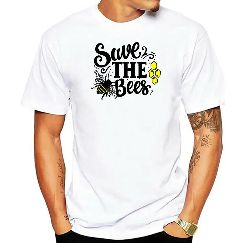 

Inktastic Save The Bees With Bee Illustration With Color Women'S T-Shirt Hand Retro O Neck Tee Shirt