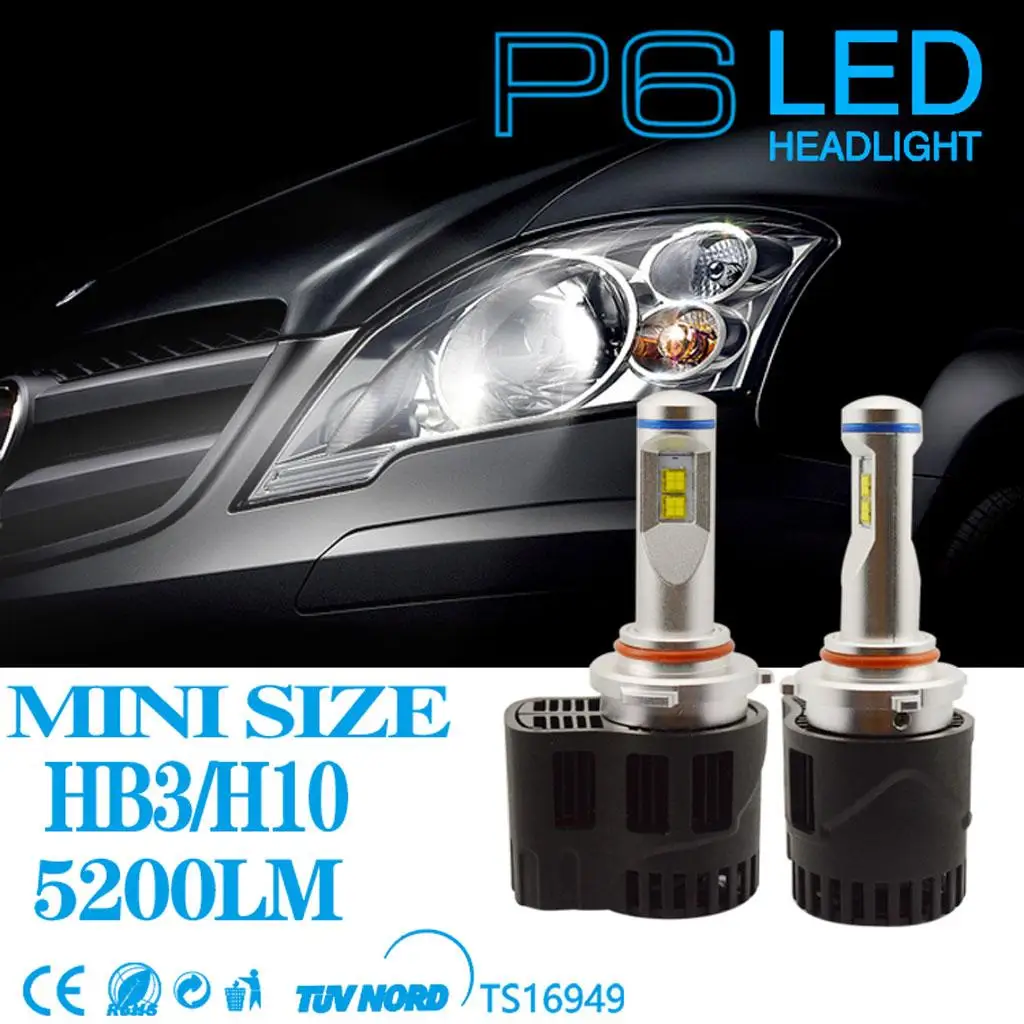 

Automobile high brightness waterproof IP66 55W LED headlight 5200LM HB3 headlamp