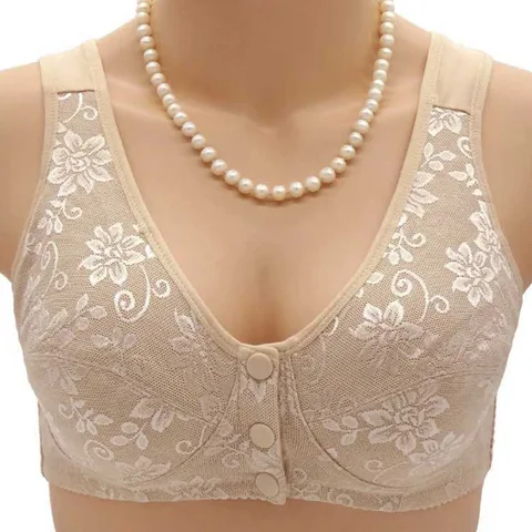 Lace Ladies Underwear Sexy Push Up Bra Front Closure  Brassiere No Steel Rings Fixed Wireless Bralette Breast Seamless Bras for