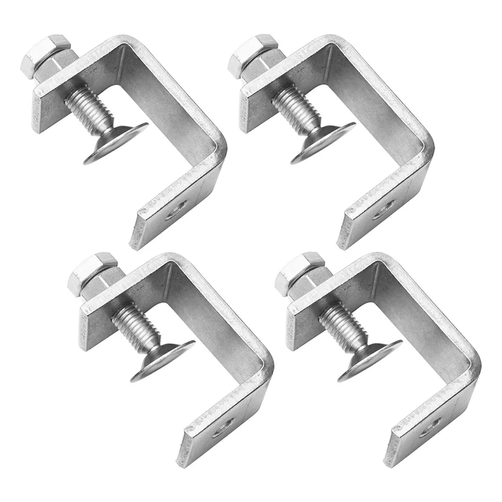 

4PCS Stainless Steel C Clamp Jaw Tiger Clamp Clip U Steel Pipe Fixture For Welding Carpenter Heavy Woodworking Desk Clamp