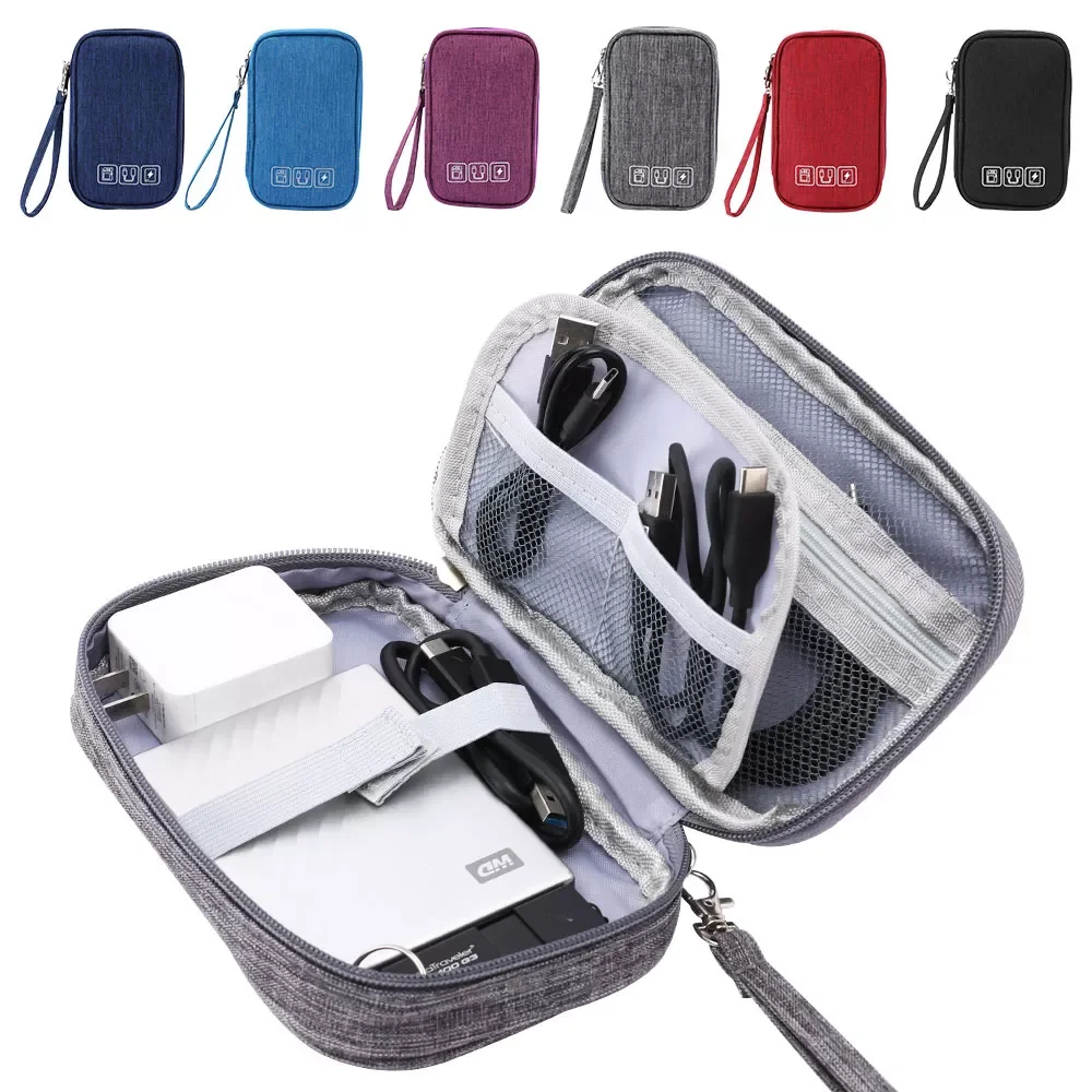 

NEW Portable Cable Digital Storage Bags Organizer USB Gadgets Wires Charger Power Battery Zipper Cosmetic Bag Case Accessories I