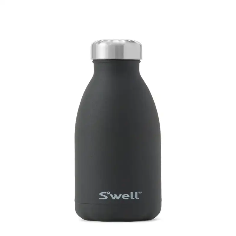 

oz Black and Silver Solid Print Triple Layered Vacuum Insulated Stainless Steel Water Bottle with Screw Air up Foldable bottale