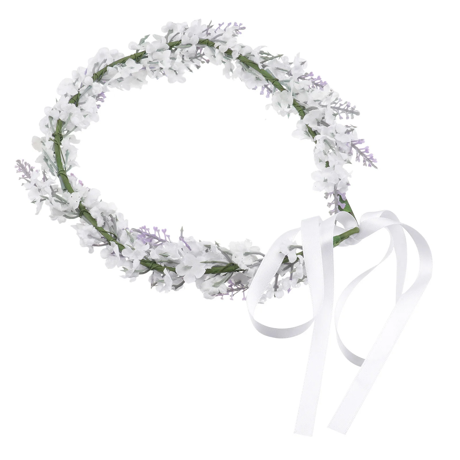 

Flower Headband Floral Crown Wreath Hair Headpiece Lavender Bridal Wedding Women Garland Hawaiian Crowns Girls Girl Headbands