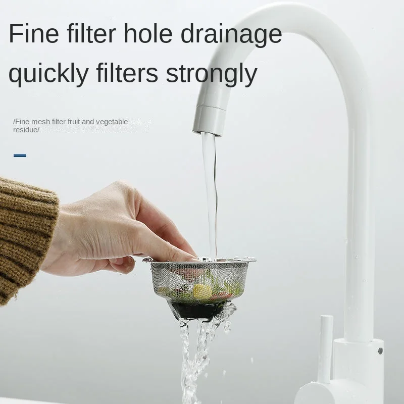 

3pcs Stainless steel sink filter kitchen sink leaking net sewer residue filter strainer sink mesh Shower Hair Catche Stopper