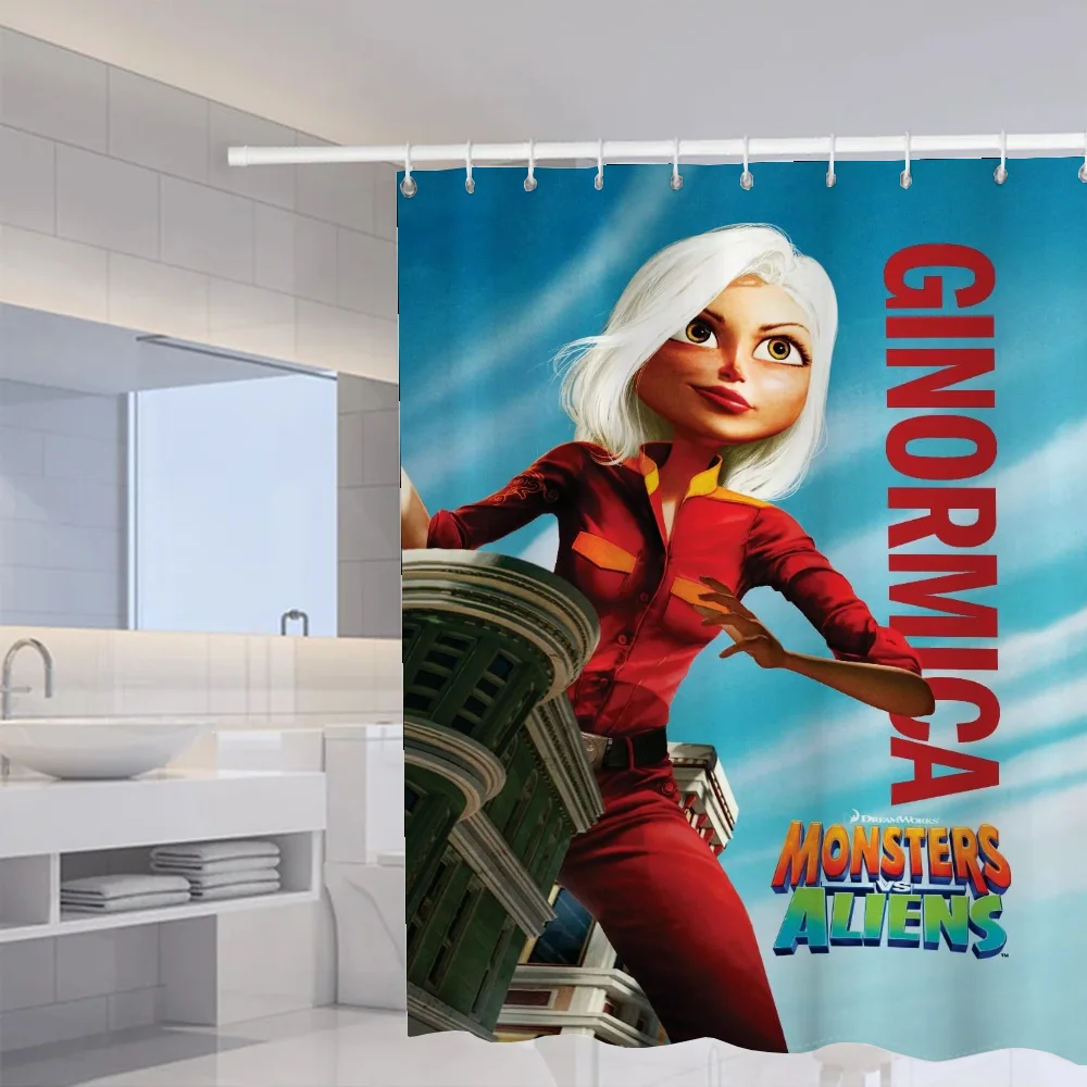 Занавеска Для Душа M-monsters VS Aliens Современный Стиль Полиэстер Складная Перегородки