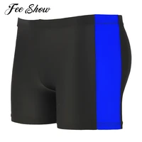 kids boys fashion color block swimming trunks drawstring elastic waistband shorts breathable running bottoms athletic sportswear