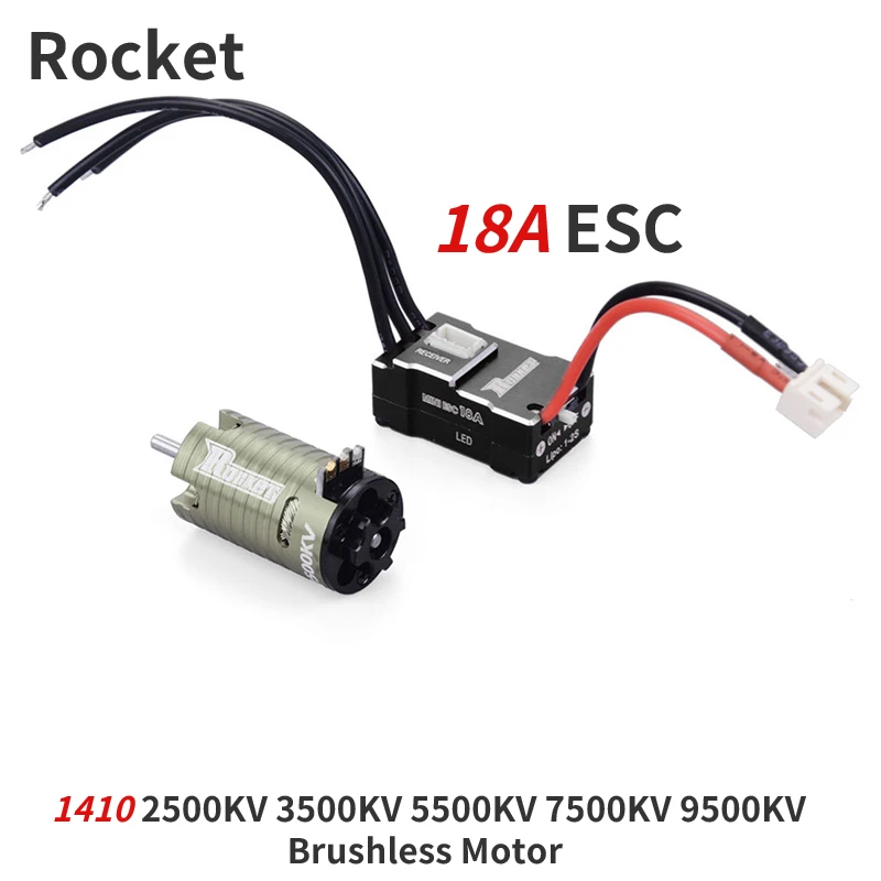 

Surpass Hobby Rocket V2 Mini-z 1410 2500KV 3500KV 5500KV 7500KV 9500KV Brushless Motor 18A ESC for Kyosho 1/24 1/28 1/32 RC Car