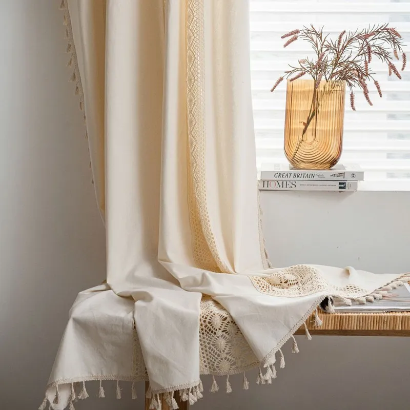 Американский стиль вязание крючком в горошек молочно-белая дверная занавеска