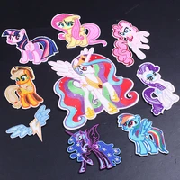 1pcs unicorn twinkle animation embroidery my little poni horse patches for clothing stripes applique diy apparel accessories