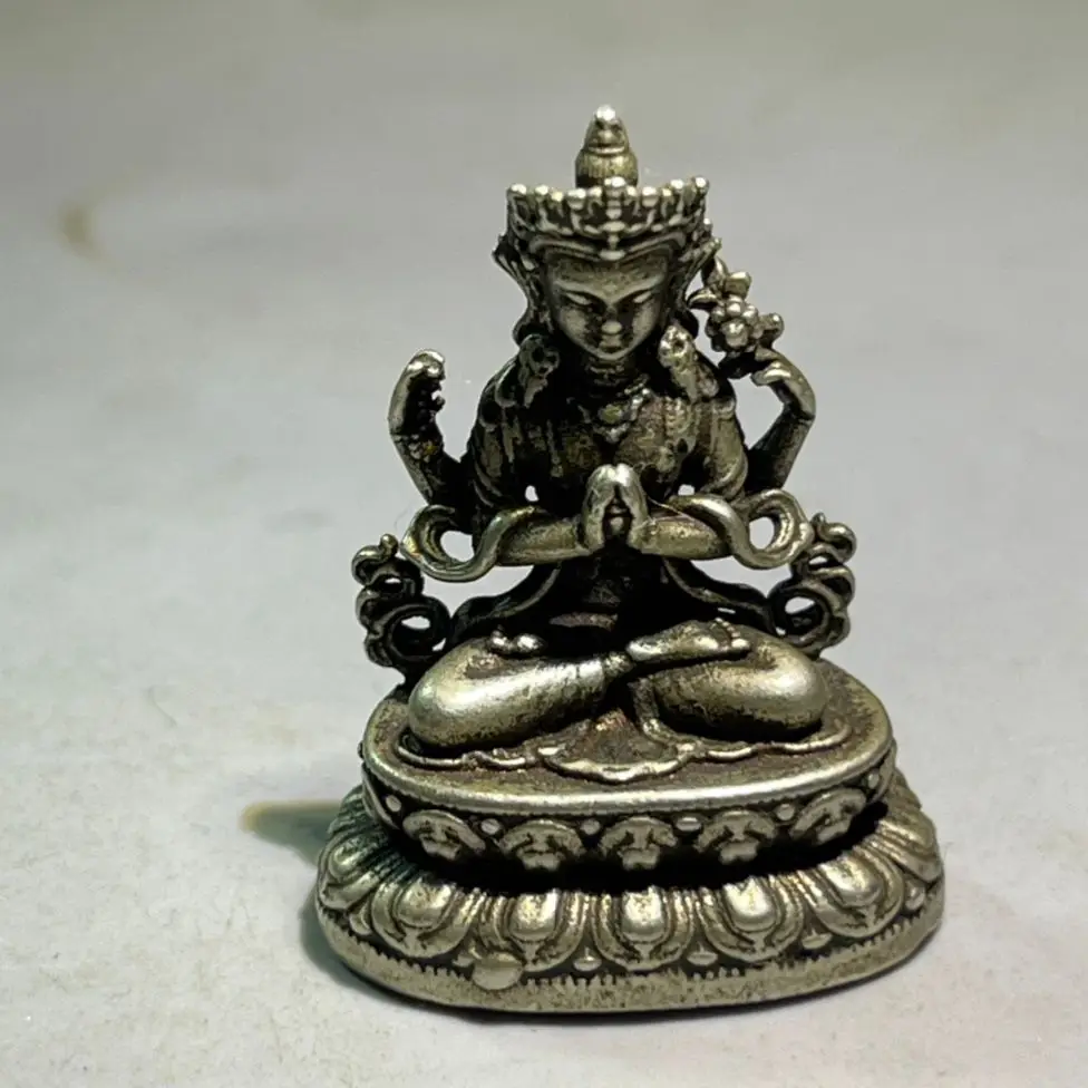 

Collect Chinese Elaboration Cupronickel Auspicious“ Bodhisattva Buddha”Statue Metal Crafts Home Decoration#2