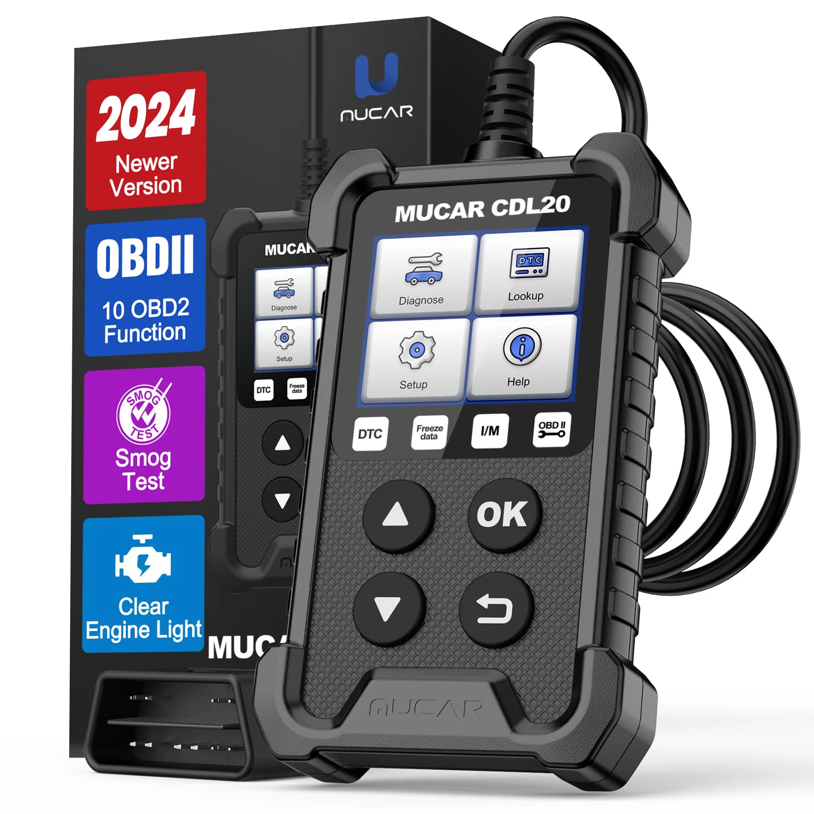 Фото Диагностический сканер MUCAR CDL20 OBD2, усовершенствованный считыватель кодов неисправностей двигателя OBDII/EOBD, диагностический инструмент для всех автомобилей №1