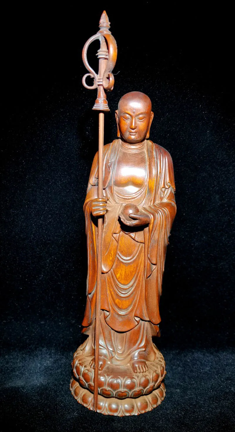 

BY144 - 20 CM Tall Hand Carved Boxwood Carving Figurine : Buddha Monk