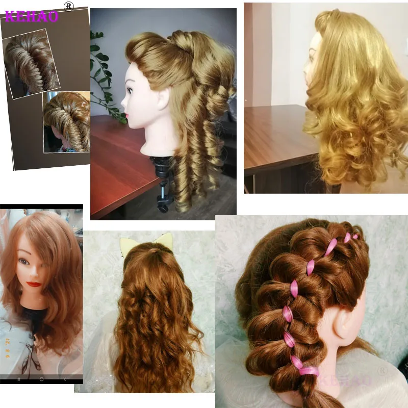 голова куклы манекен для причесок с волосами человеческие смешанные
