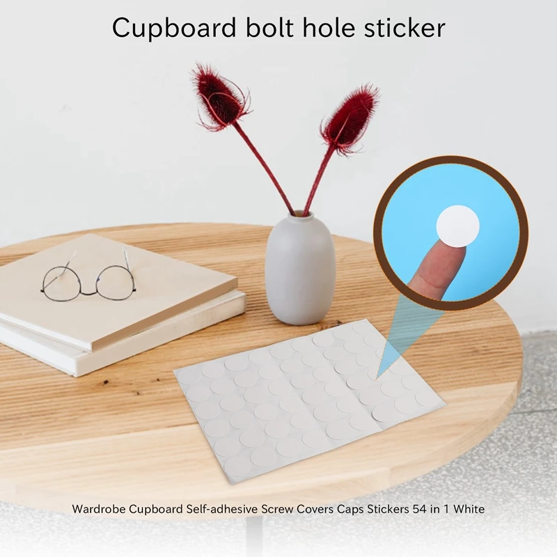 Самоклеящиеся колпачки для крышек шкафов 54 в 1 белые