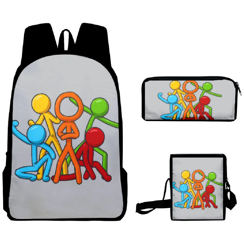 

Harajuku Classic Cool Alan Becker 3pcs/Set Backpack 3D Print School Student Bookbag Laptop Daypack Shoulder Bag Pencil Case