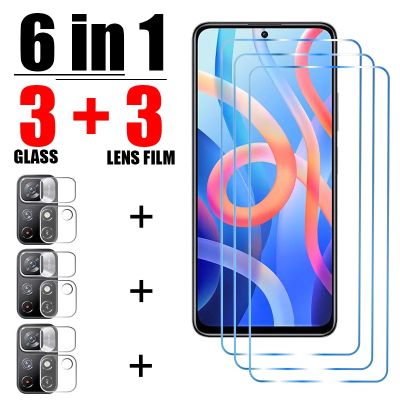 

Защитное стекло 6 в 1 для Xiaomi Redmi Note 11, 8, 7 Pro, 11T, 11S, 10S, 9S, 8T, 8S, 9, защита экрана камеры на Redmi 10, 9A, 9C, 9T, стекло