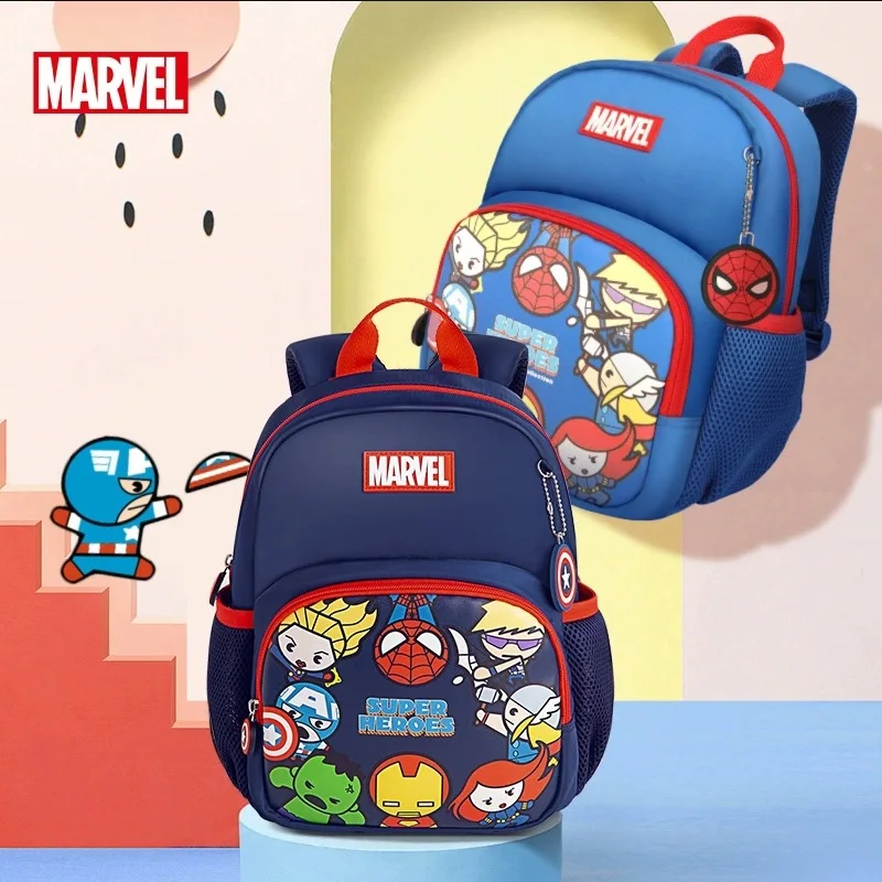 

Marvel Avengers Superhero Iron Man Spider-Man Captain America Schoolbag Anime Hulk Thor 2-6 Years Old Kids Kindergarten Backpack