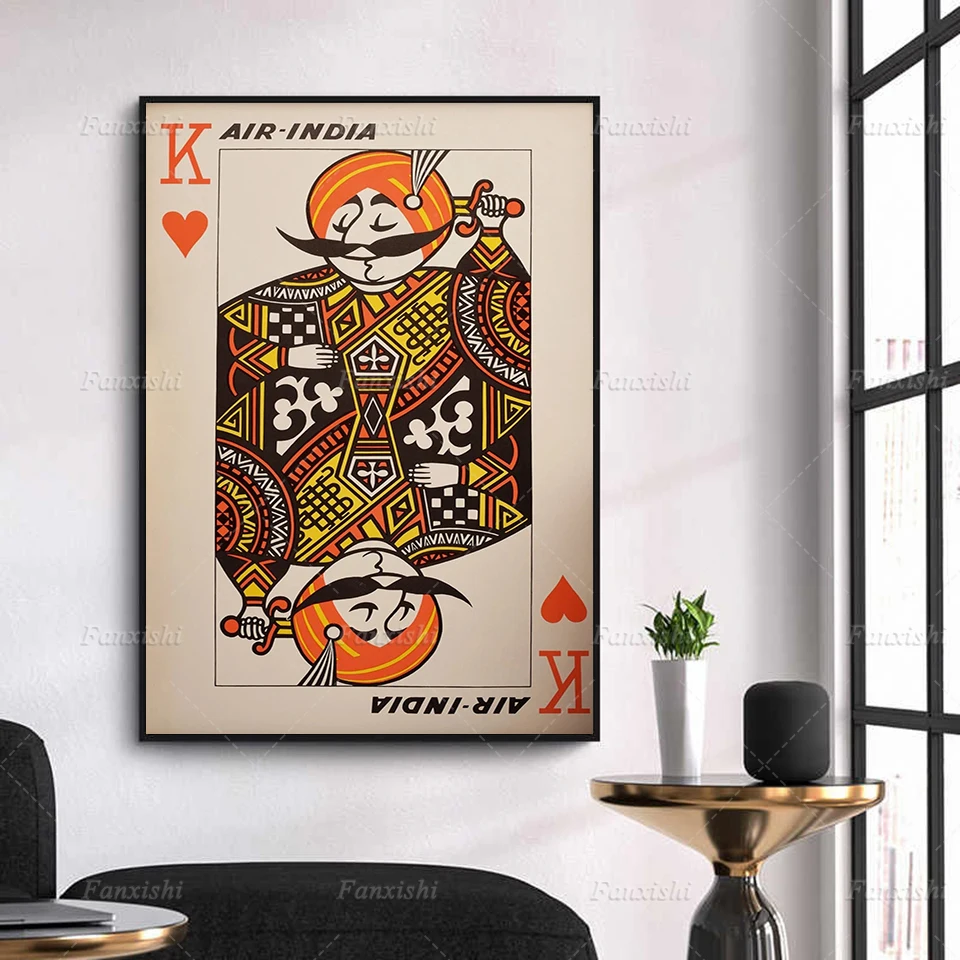 

Canvas Paintings Print Indian Figure Poker Picture Home Decoration Module Vintage Poster For Living Room Corridor Wall Artwork