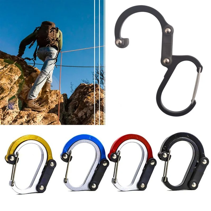 

Multifunctional Hybrid Gear Clip Carabiner 360 Degree Rotating Hook Strong Buckle Camping Hiking Travel Backpack Outdoor Gadget