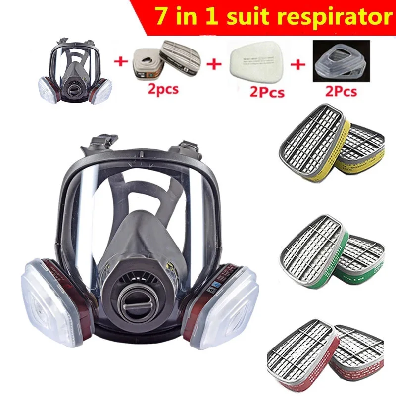 

3 interface 6800 mask combination 6001/SJL filter With 5N11 filter cotton / 501 filter box Respirator gas mask
