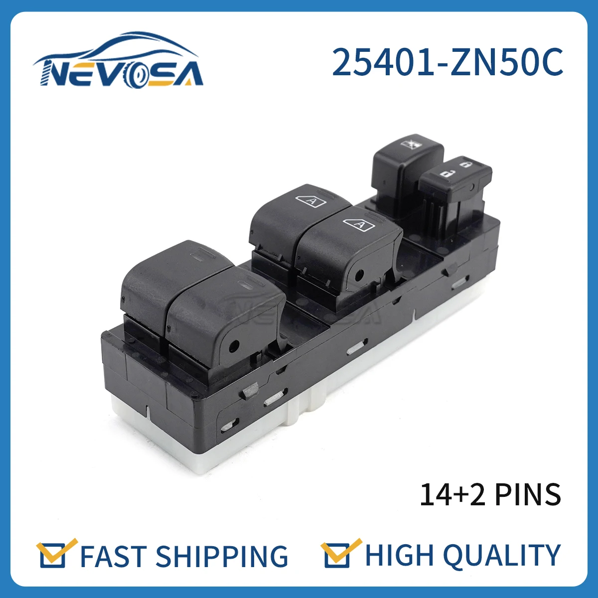 

Nevosa 25401-ZN50C For 2007-2012 Nissan Altima Infiniti EX35 EX37 LHD Front Left Side Car Power Window Control Switch 25401ZN50C