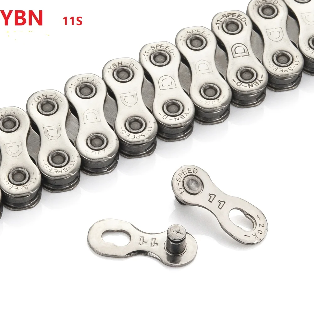 

YBN 11 Speed Bicycle Silver Chain 11Speed Durable Nickel Ti Coating Tool-Less Link for Mountain Bike Road MTB Fit M6000 GX NX