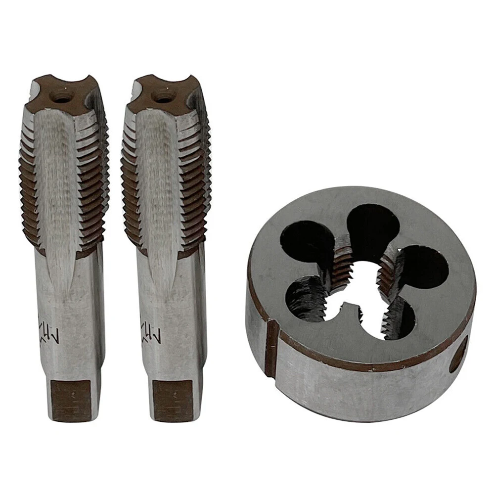 

HSS M14 X 1.5mm Taper And Plug Tap And M14 X 1.5mm Die Kit Metric Thread Right Hand High Speed Steel Tap Set 79mm Length