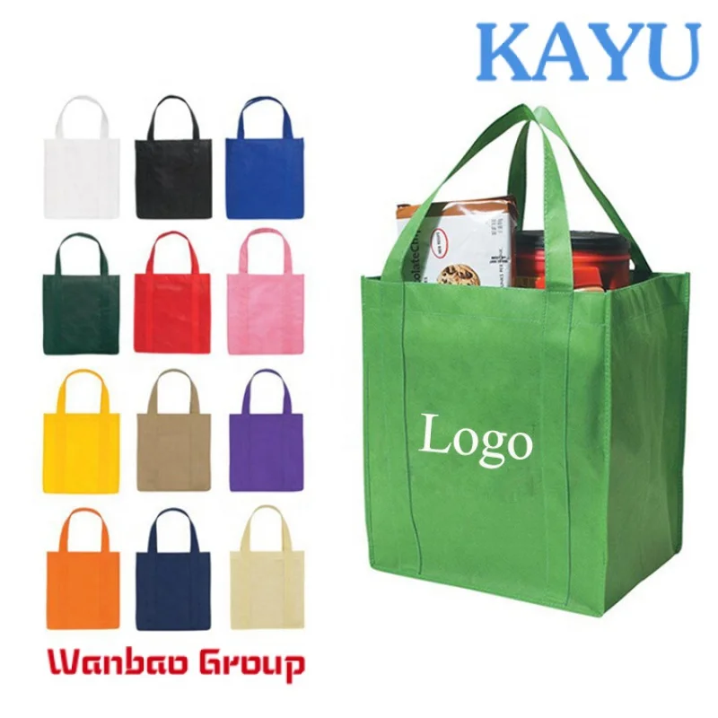 Custom Logo Print Supermarket ECO Reusable Shopping Tote Non woven bag