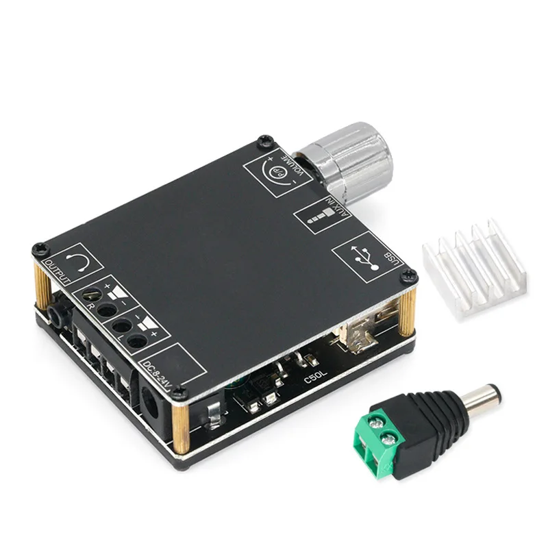 

2*50 Вт Bluetooth-совместимый 5.0 усилитель мощности, класс D, Звук Hi-Fi, магнитола, мини USB, звуковая карта, цифровое приложение