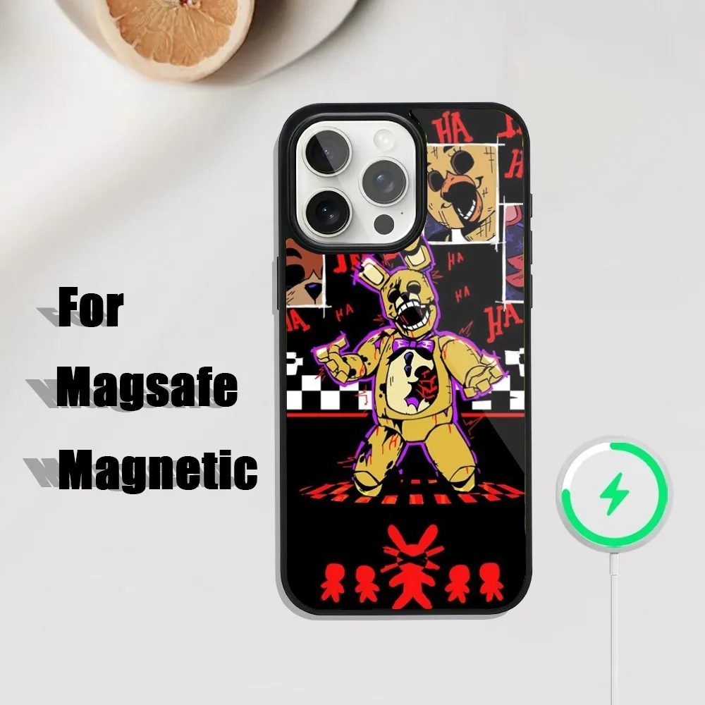 Five-Nights-At-Freddys F-Fnaf Phone Case For iPhone 16 15 14 13 12 11 Plus Pro Max Mini Magsafe Magnetic Wireless Charging