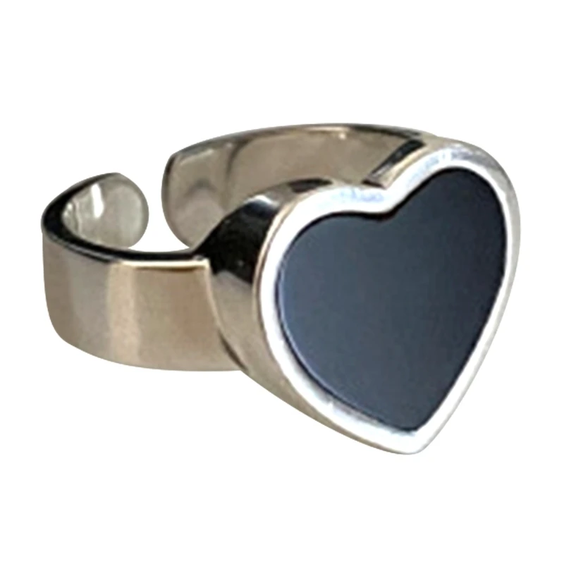 

Adjustable Rings Wedding Rings Heart Shaped Dating Rings Alloy Material Open Rings Finger Rings Jewelry Gift for Women 264E