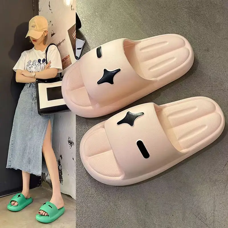 Holiday Unisex Couple Shoes Women Designer Thick Damping Slides EVA Quality Non-Slip Slippers Outdoors Lady Soft Beach Slippers