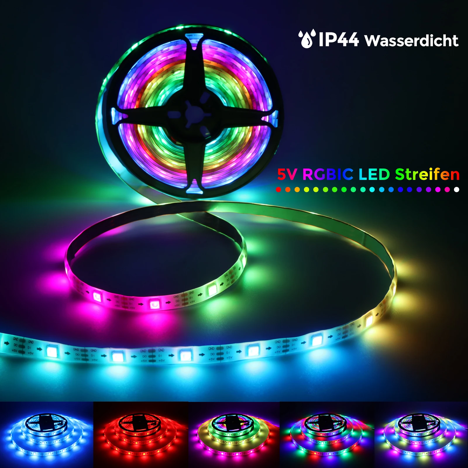 Светодиодная лента RGB Водонепроницаемая с поддержкой Bluetooth и дистанционным