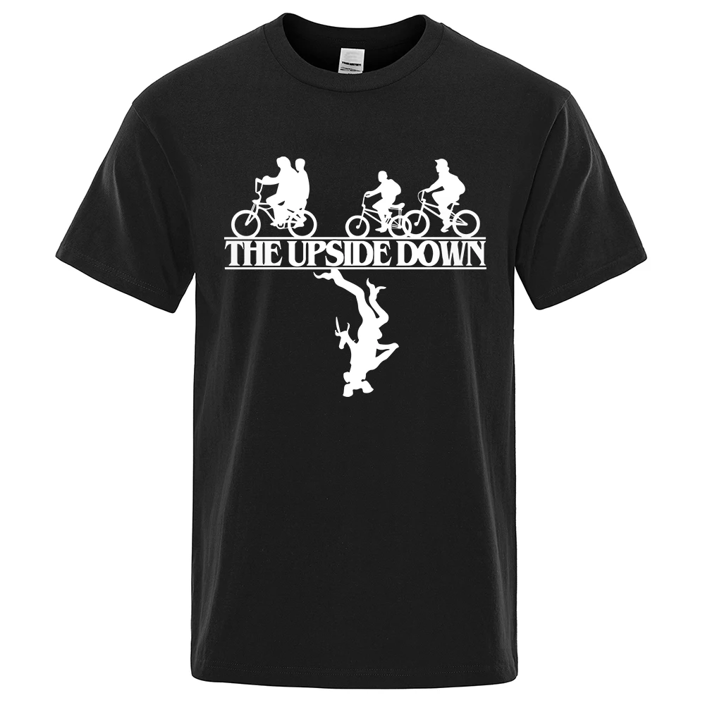 

The Upside Down Stranger Things T-Shirts Men Fashionable Casual Short Sleeve Harajuku Loose Oversized Tops Summer T Shirts