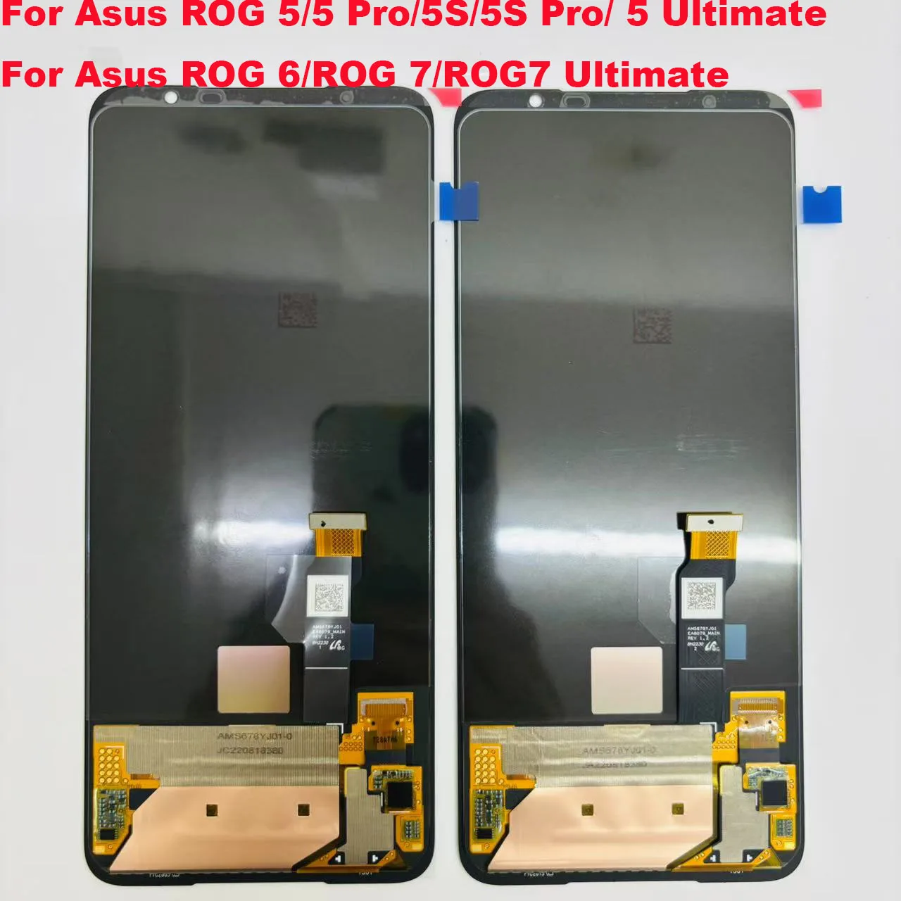Фото 6,78 ''Amoled оригинальный 165 Гц для Asus ROG 6 Phone 6 6D AI2201C ЖК-экран + сенсорная панель дигитайзер с рамкой для ROG 6 Pro №2