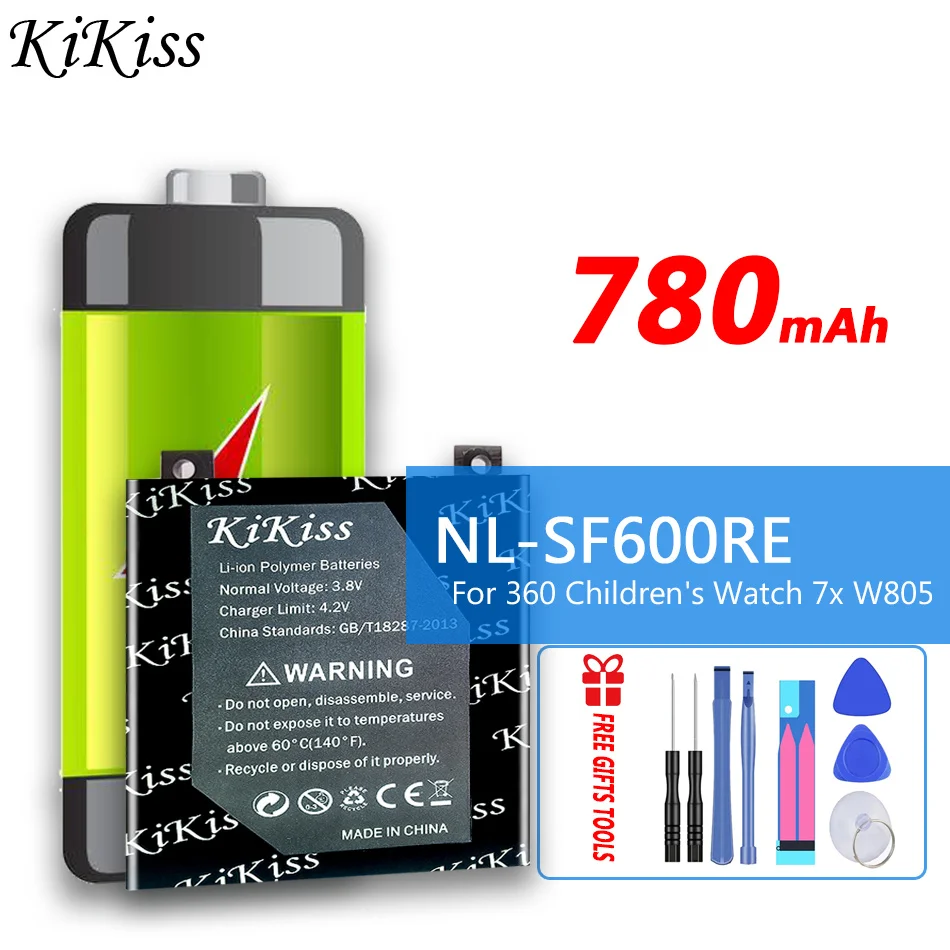 

Аккумуляторная батарея 780 мАч KiKiss NL-SF600RE NLSF600RE для детских часов 360, батареи цифровых умных часов 7x W805