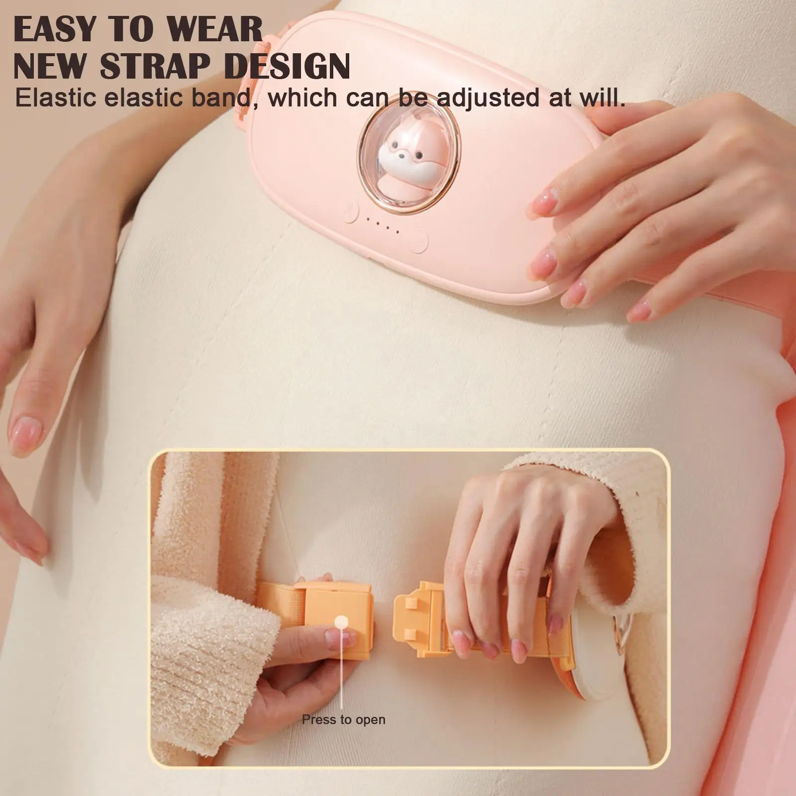 

Women Menstrual Heating Pad Waist Belt For Period Pain Relief USB Heated Belt Vibration Massage Therapy Care Valentine'sDay G7X4