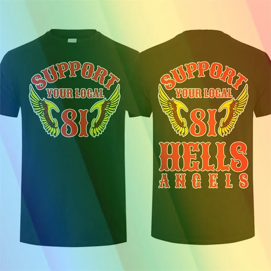 Модная мягкая мужская футболка Hell Angel очень большая хлопковая рубашка с коротким