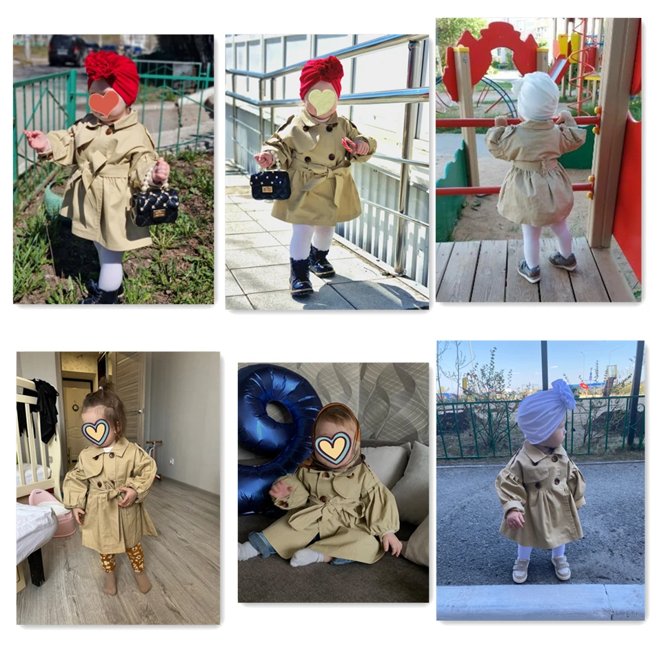 Children's Clothing 2023 Girls' Coat Kids Jacket Spring Autumn Korean Style Cute Long Trench Baby Girls Windbreaker - купить по