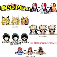 3d my hero academia anime lenticular motion holography sticker anime action pattern collection waterproof car decor izuku gift