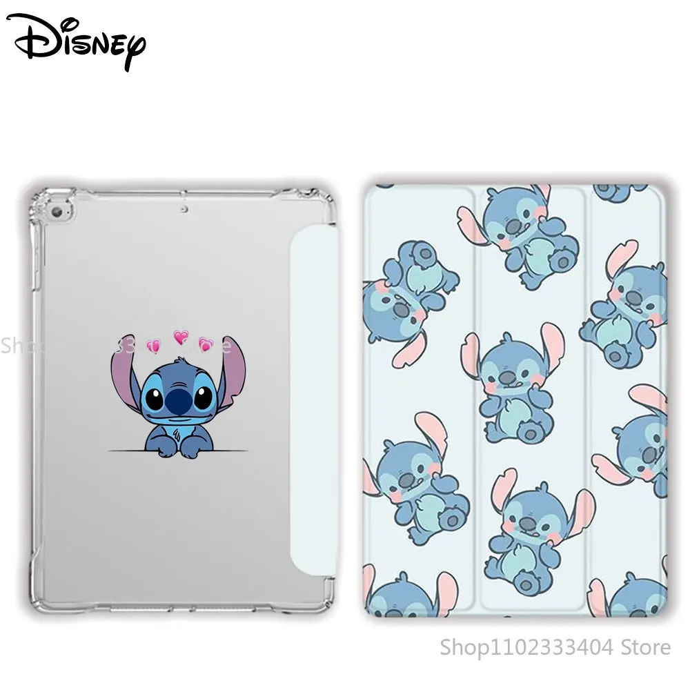 

Чехол для планшета Disney Stitch для iPad Air 1, 2, 3, Mini, 4, 5, 6, iPad Pro 2022, 11 дюймов, защитный чехол с мультяшным рисунком, слотом для ручки и подушки безопасности