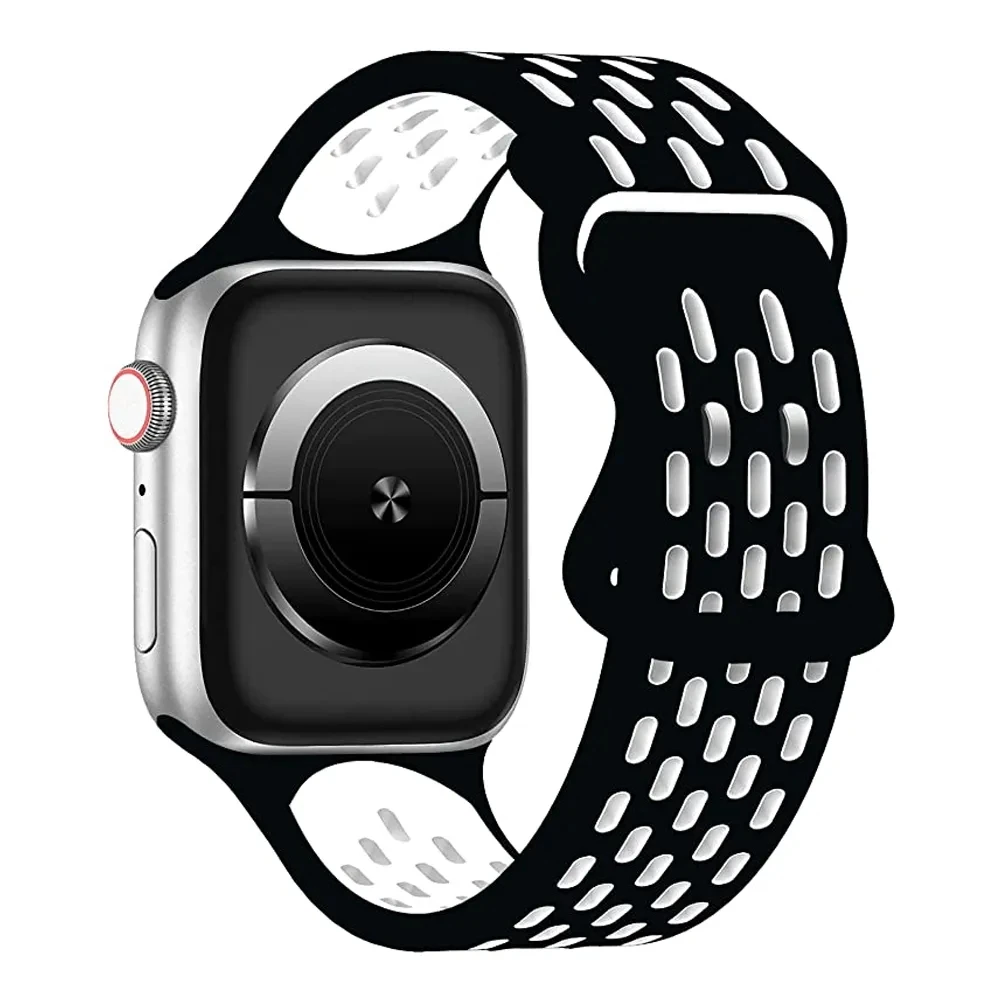 

Silicone Strap For Apple Watch Band 49mm 44mm 40mm 45mm 41mm 42mm 38mm Bracelet iwatch Ultra Correa Series 8 7 se 3 4 5 6 band