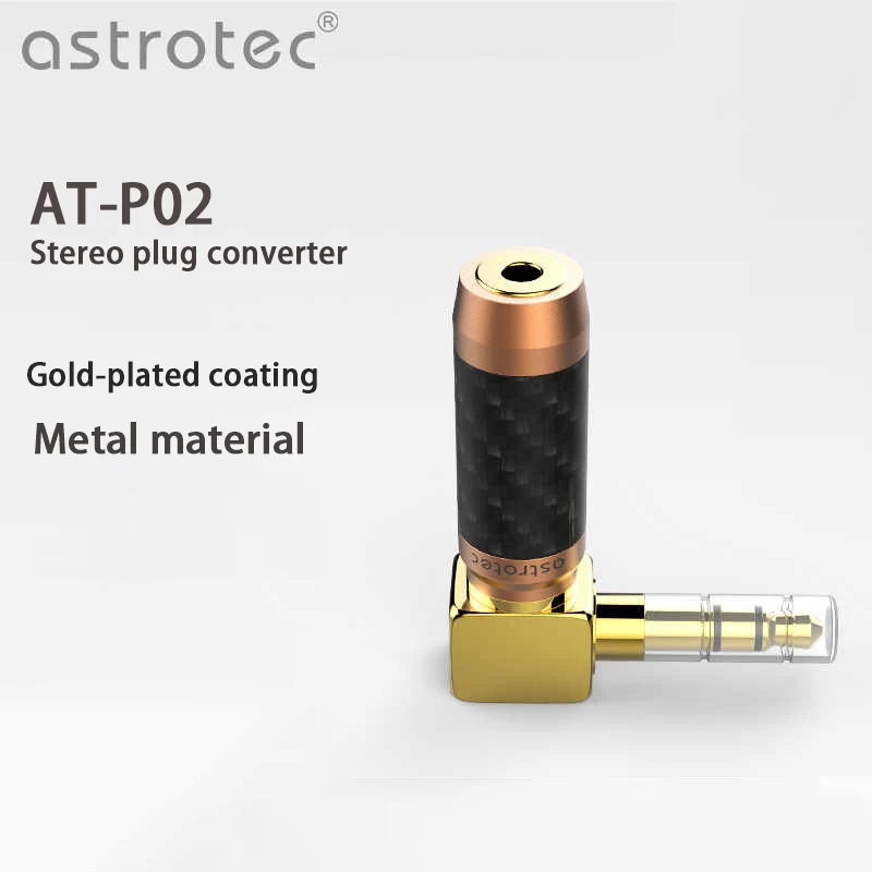 Фото Адаптер для наушников Astrotec 3,5 мм/4,4 мм на 2,5 мм с позолоченным покрытием, металлический конвертер для аудио-наушников Hi-Fi №1