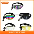 Яркая Лазерная забавная нагрудная сумка, модная вместительная плюшевая Женская поясная сумка с подвеской, сумка через плечо