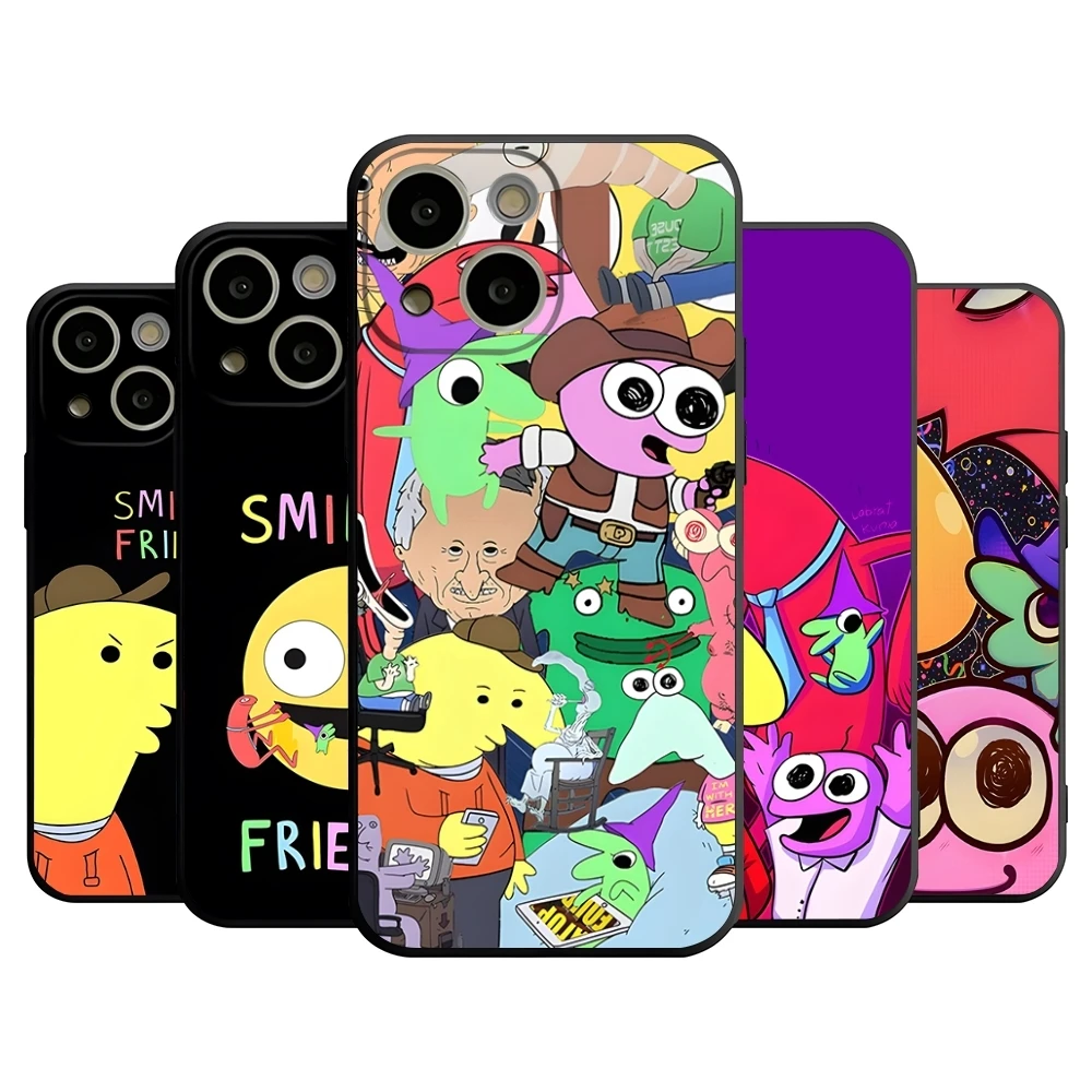 Милый чехол для телефона с мультяшными улыбающимися друзьями Iphone 15 Pro Max 16 12 Mini 13 11