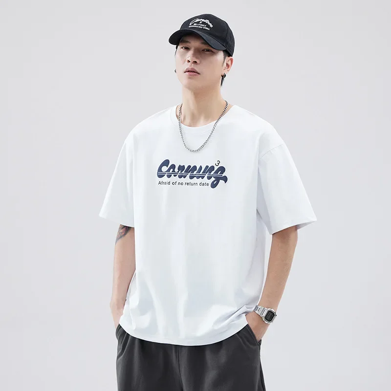 Aniyang футболка с коротким рукавом для мужчин лето 2024 новинка круглым вырезом