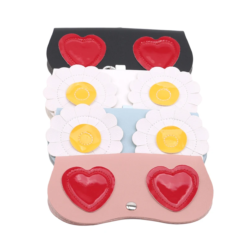 

2021 INS Women PU Leather Cute Cartoon Eye Glasses Bag Glasses Case Storage Protection Sun Glasses Box Portable Eyewear Pouch