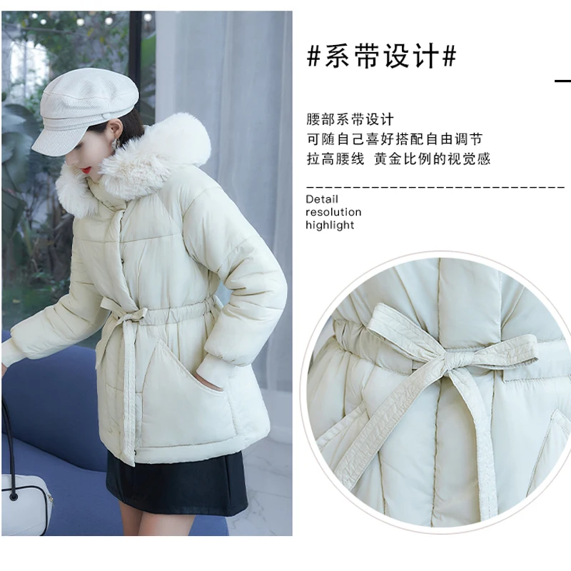 Winter Woman Parkas with Hood for Europe Fashion Trends Puffer Jackets Sweet Teenage Girls Solid Clothing Female Streetwear Coat